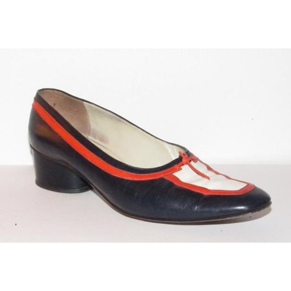 Saks Fifth Avenue MOD Navy & Red White Accent Pump - Picture 9 of 10